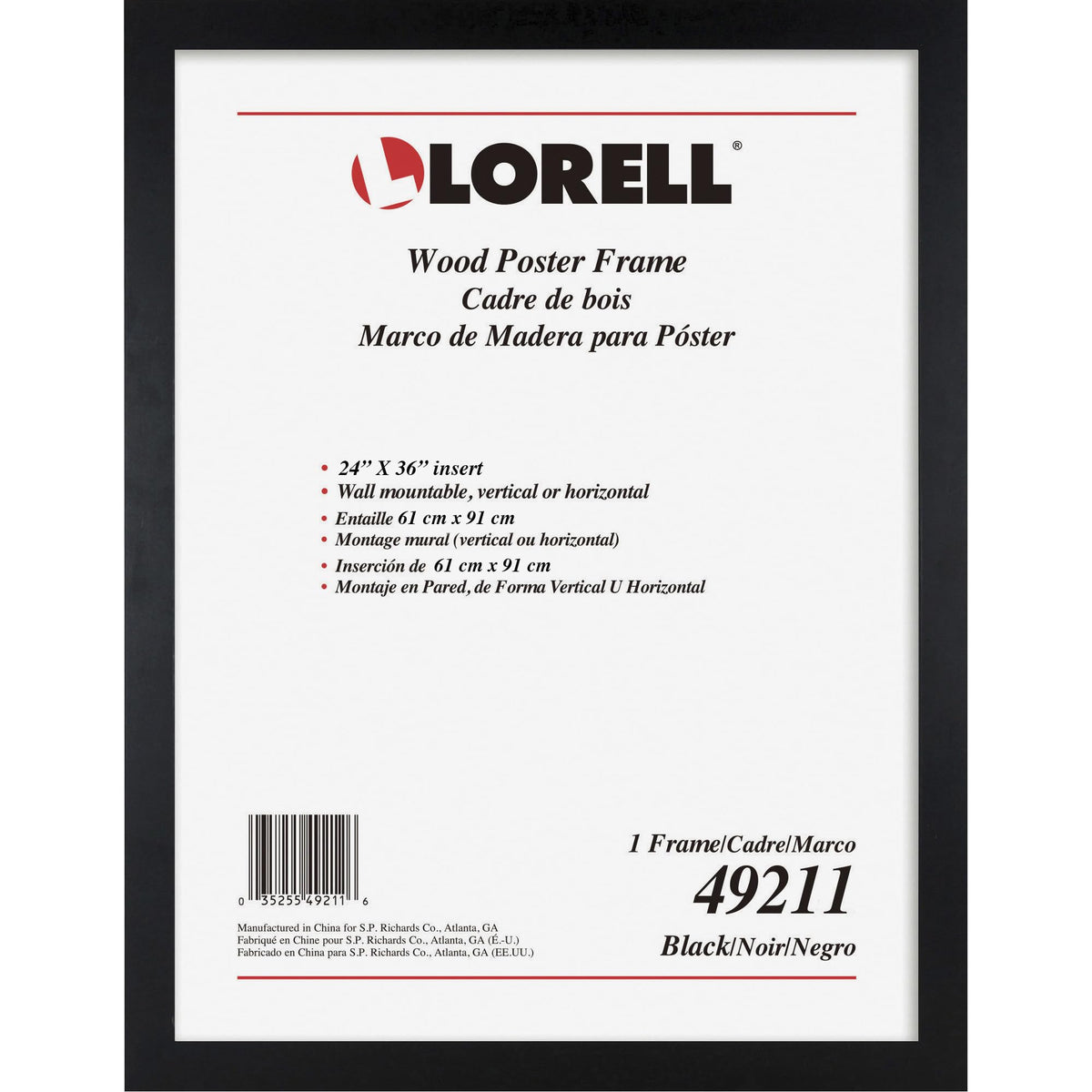 Lorell Wide Frame, 24 x 36 (49211), Black