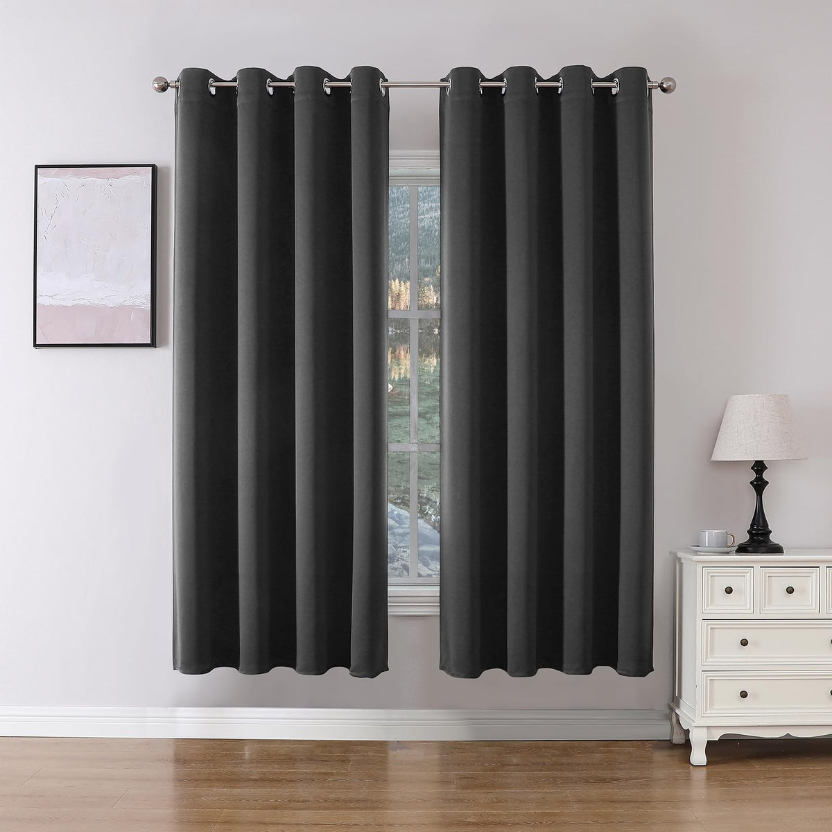Joydeco Blackout Curtains 72 Inch Length 2 Panels Set, Thermal Insulated Long Curtains& Drapes 2 Burg, Room Darkening Grommet Cu