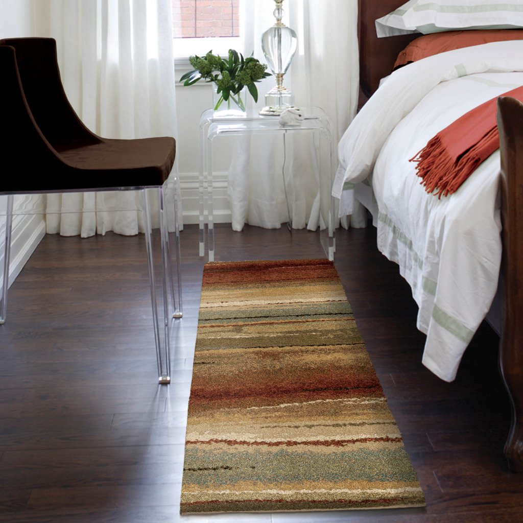 Orian Rugs Carolina Wild Dusk-To-Dawn - 2'2&quot; X 8' Multicolored Runner Rug,Transitional Style In Striped Pattern For Indoor Home Office Décor, Naturally Stain- & Fade- Resistant, Plush Rectangle Rug