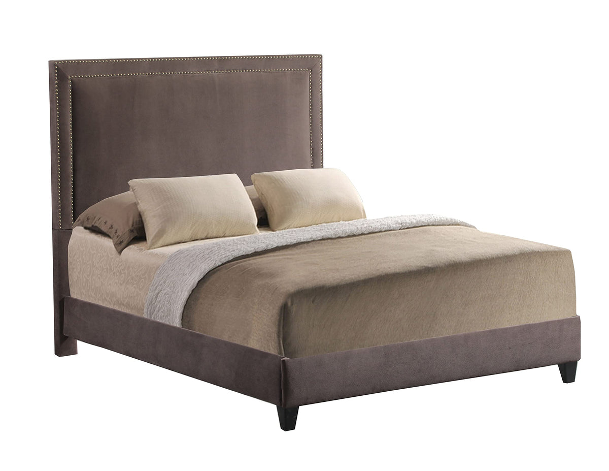 Leffler Home Night Party Chocolate Brookside Bed With Rails And Footboard, King, Dark Brown