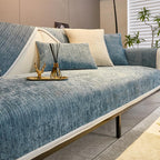 Rosygulls Fuzzy Pet Couch Covers for Sofa,Simple Striped Chenille Anti-Scratch Couch Cover,Chenille Couch Covers for Pet,Chenill
