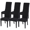 Searchi Dining Room Chair Covers Set Of 6, Stretch Jacquard Parsons Chair Slipcovers Removable Washable Kitchen Chair Protector Cover For Dining Room, Hotel, Ceremony (Black Rhombus)