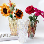 Eastern Rock Heavy Glass Flower Vase Thickened 3.5Lb 9.5Inch Sparkle Vase Bohemian Style, For Centerpieces,Wedding,Perfect Home