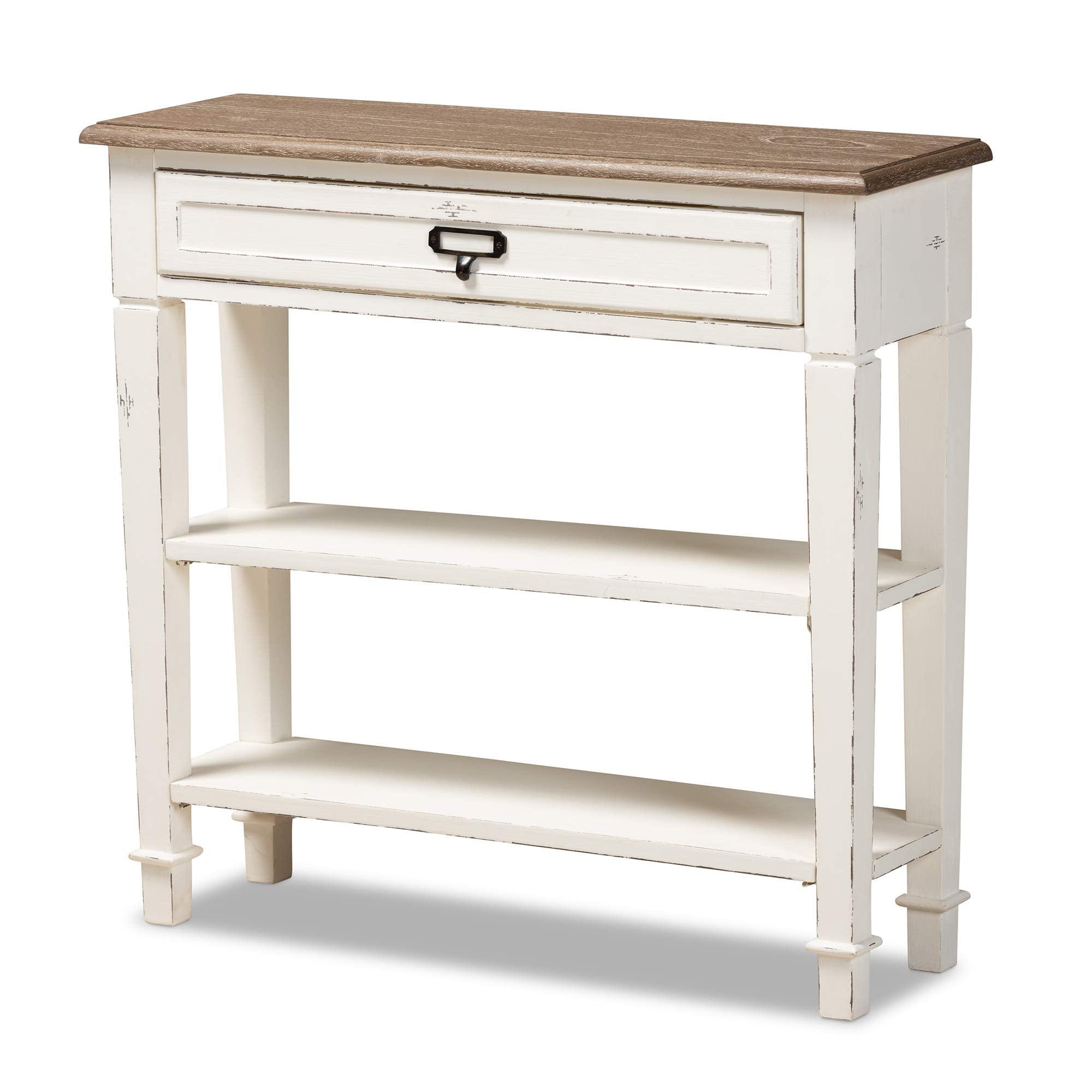 Baxton Studio Dauphine 31.5-inch W x 10-inch D Console Table, White and Light Brown (111-6028-HiT)