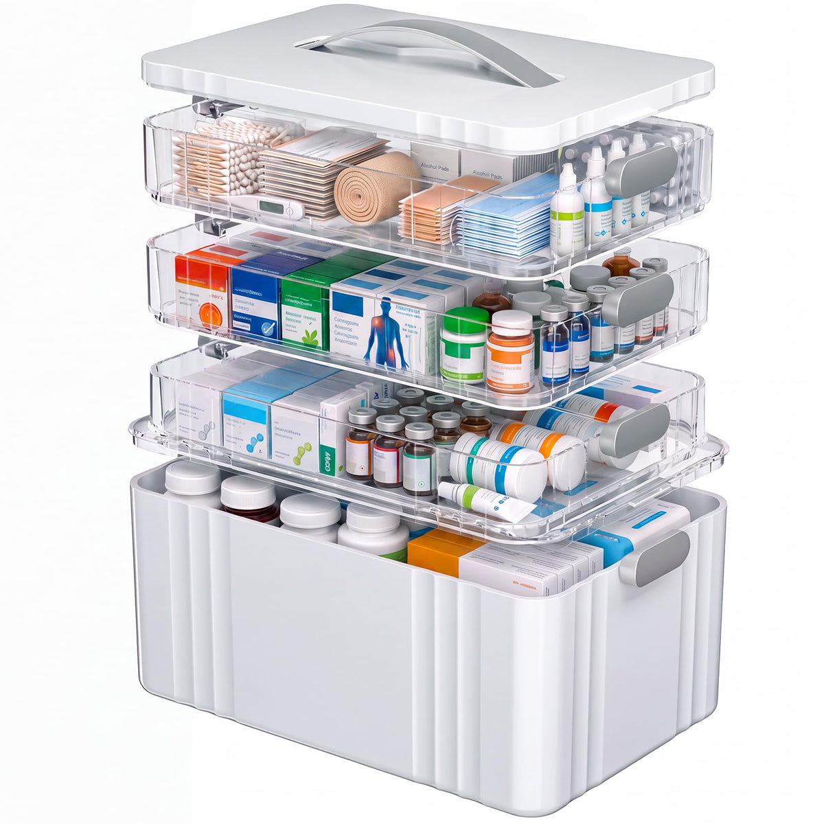 4Tier Medicine Organizer  Multipurpose Medicine Cabinet Storage Box