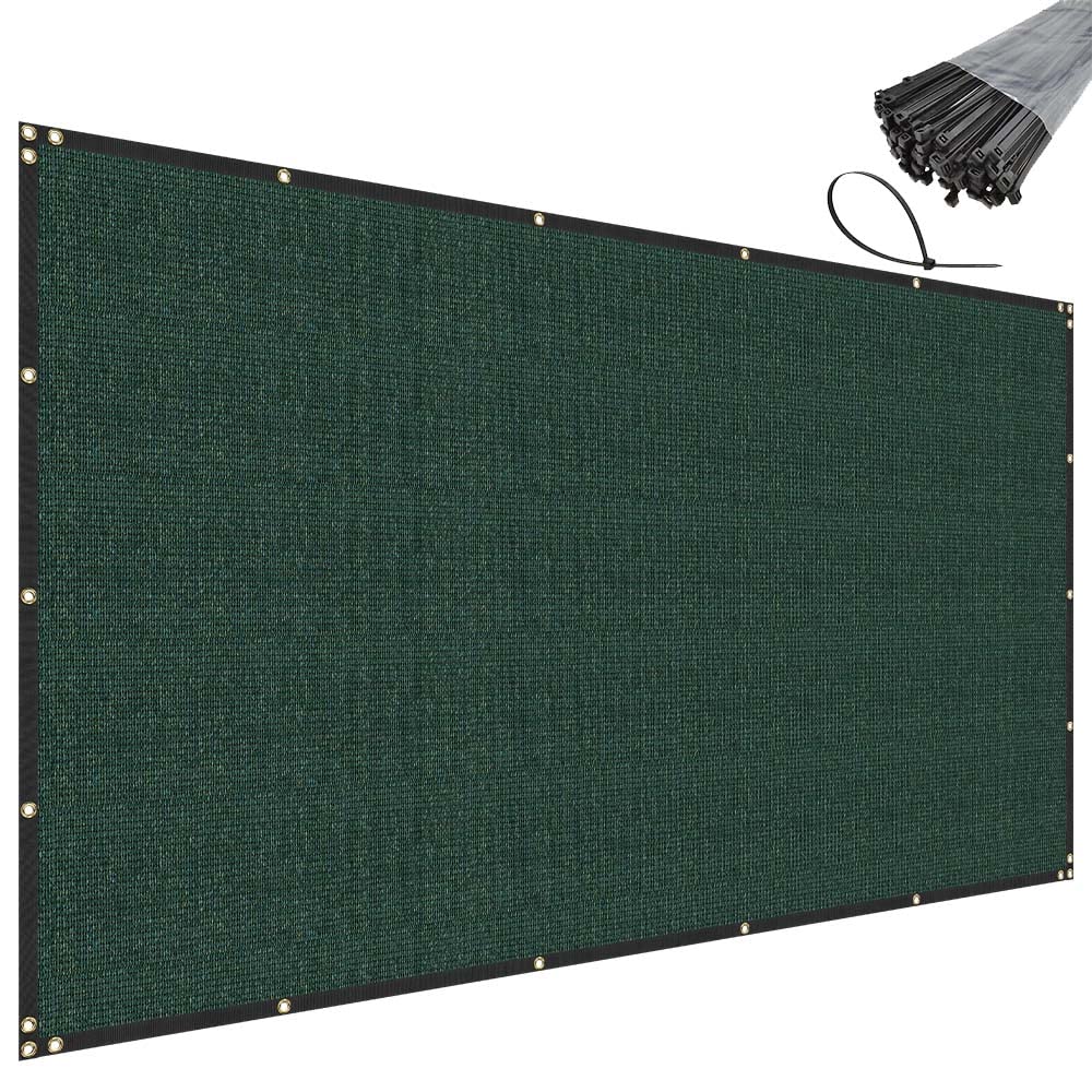Sunnyroyal Privacy Fence Screen Heavy Duty Windscreen Net Fabric With Brass Grommets Outdoor Green 6' X 14'
