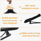 Dedu Plastic Extra Wide Shoulder Suit Hangers For Men 30 Pack Width 17.7'', Black Sweater Hangers No Shoulder Bump Non Slip For