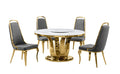 Best Quality Furniture D325-4Sc314 Dining Set, 5 Piece, Dark Gray/Gold