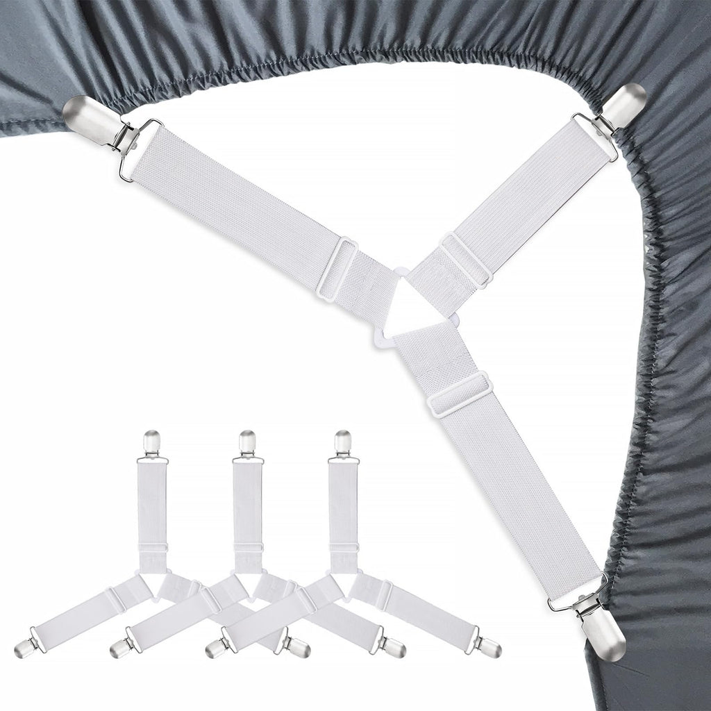 Raytour Bed Sheet Holder Straps Fitted Sheet Keepers Bedsheet Holders Fasteners - Elastic Adjustable Bedsheet Holders For A Wrin
