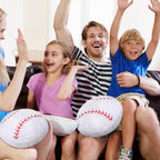 Jetec 2 Pcs Sports Pillow Fluffy Soft Throw Pillow Cute Shaped Sports Decor Round Plush Pillow Sport Theme Cushion Stuffed Pillo