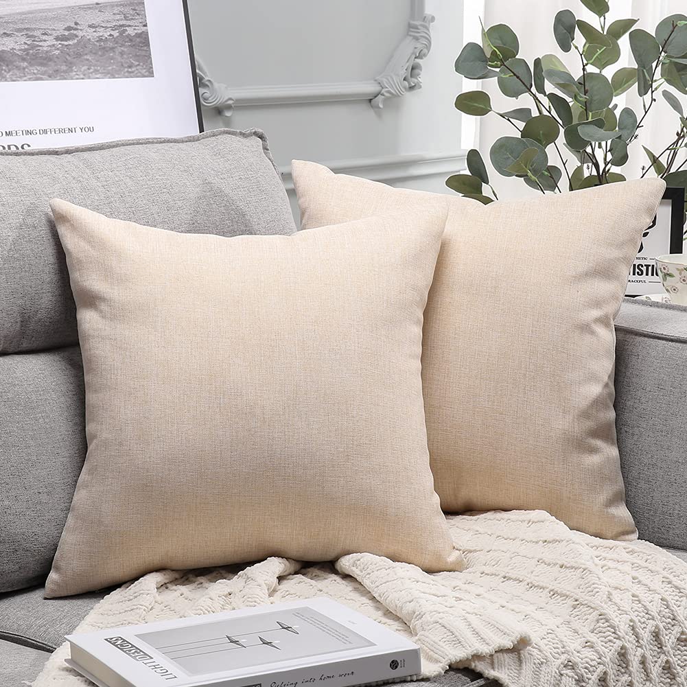 Otostar Pack Of 2 Waterproof Outdoor Indoor Throw Pillow Covers 18X18 Inch Garden Decorative Pillow Covers Square Pillowcases Ou