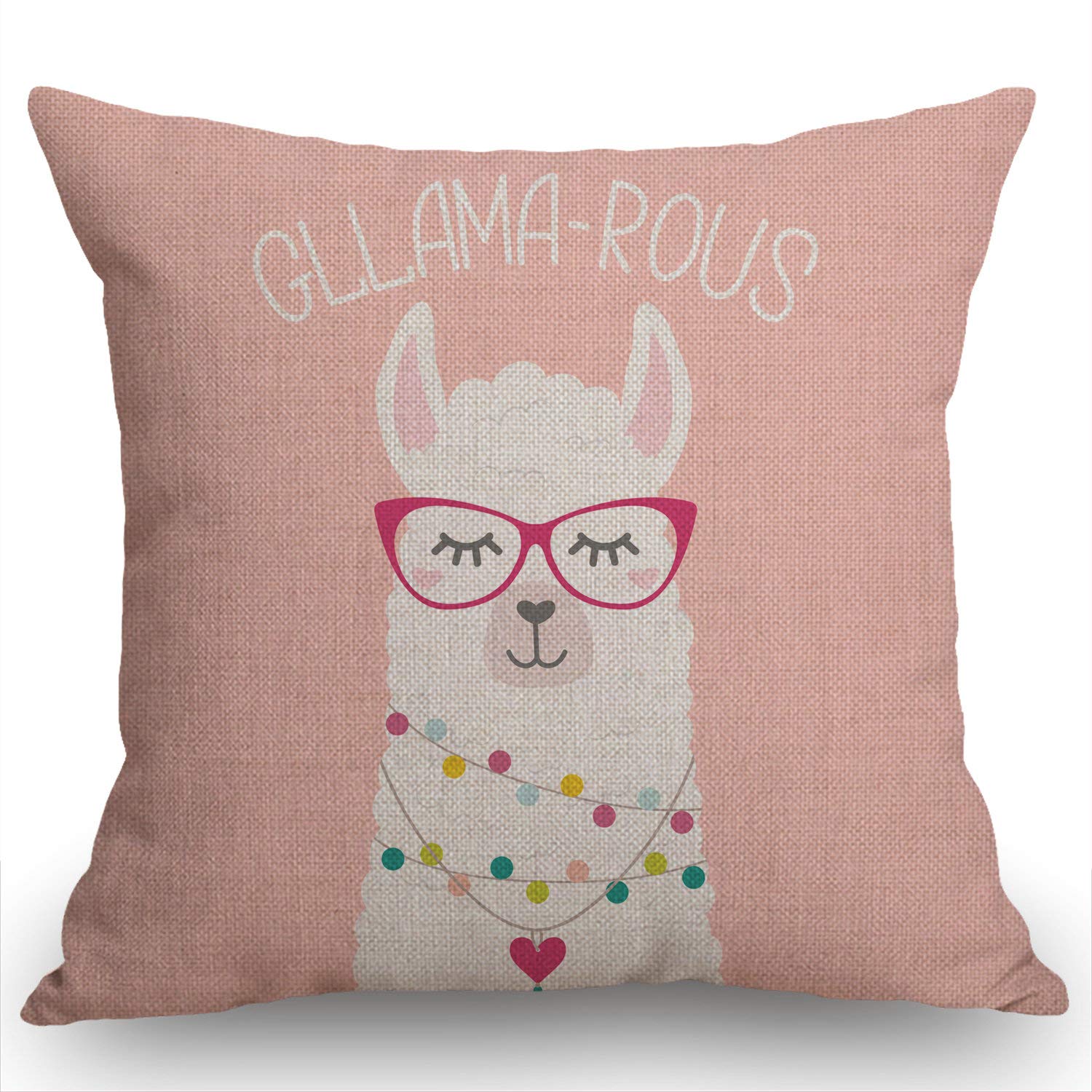Swono Inspirational And Motivational Pillow Cover With Alpaca,Cute Llama Gllama-Rous Decorative Pillow Cases Home Decor Square 1