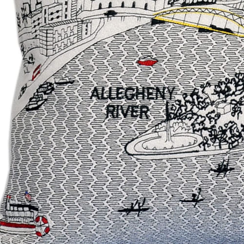 HomeRoots Cream 24' White Pittsburgh Daylight Skyline Lumbar Decorative Pillow