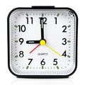 Lamisola Small Battery Operated Analog Alarm Clock, Travel Clock,Quieter Bedside Clocks for Bedrooms Bathroom Shelf Desk,Black
