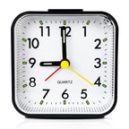 Lamisola Small Battery Operated Analog Alarm Clock, Travel Clock,Quieter Bedside Clocks for Bedrooms Bathroom Shelf Desk,Black