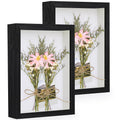 Anhow 2pcs A4 Shadow Box Frame, 8x12 3D Picture Frame Display Cas with Real Transparent Glass for Photos, Memorabilia, Crafts, S