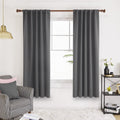 Deconovo Dark Grey Blackout Curtain Panels For Bedroom, Back Tab And Rod Pocket Curtains For Kids Bedroom, 42X72 Inch, Set Of 2 Panels