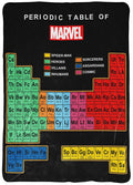 Jay Franco Marvel Periodic Table Blanket - Measures 62 X 90 Inches - Fade Resistant Super Soft Fleece Bedding
