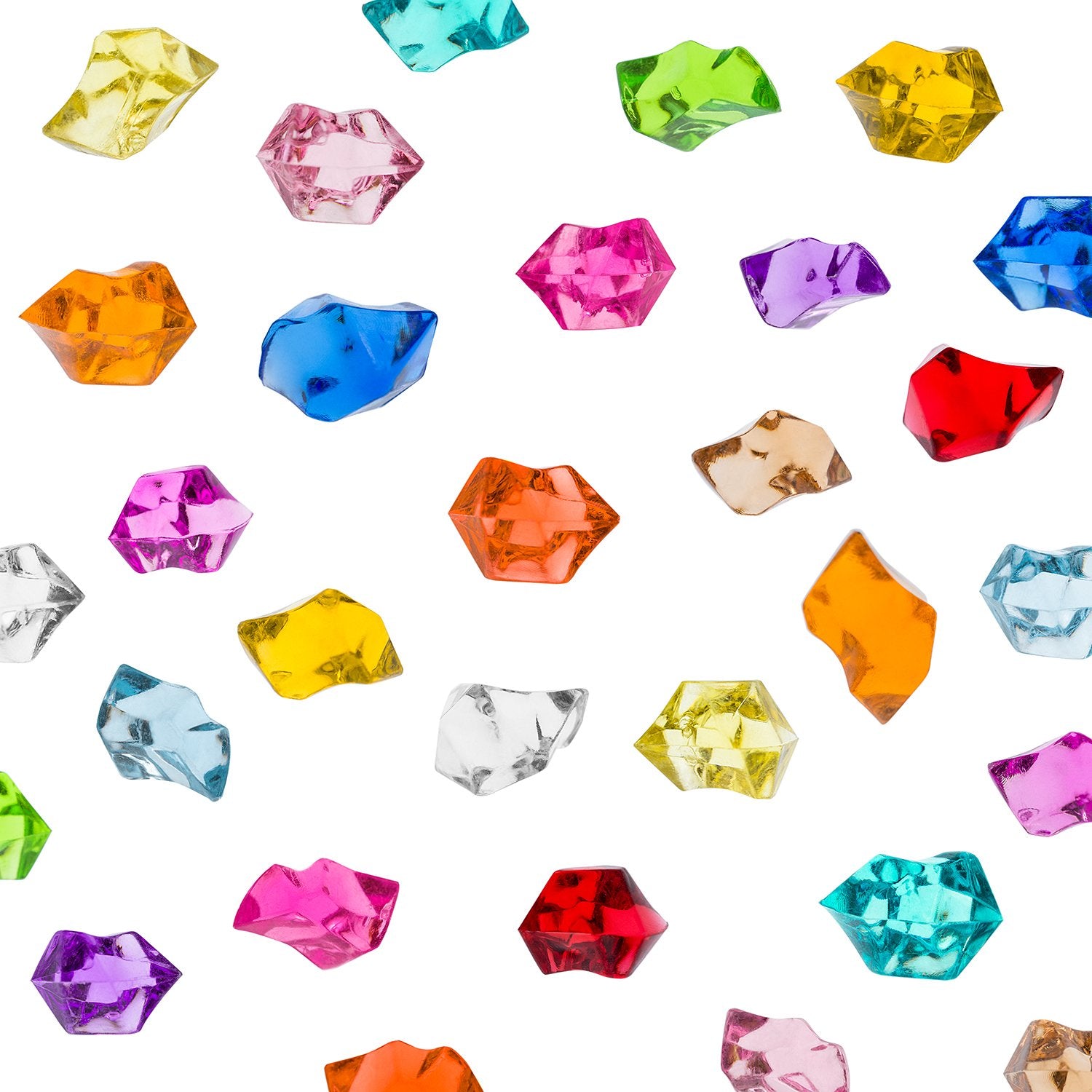 Super Z Outlet 120 Pack Acrylic Color Ice Rock Crystals Treasure Gems for Table Scatters, Home Vase Fillers, Event, Wedding, Art