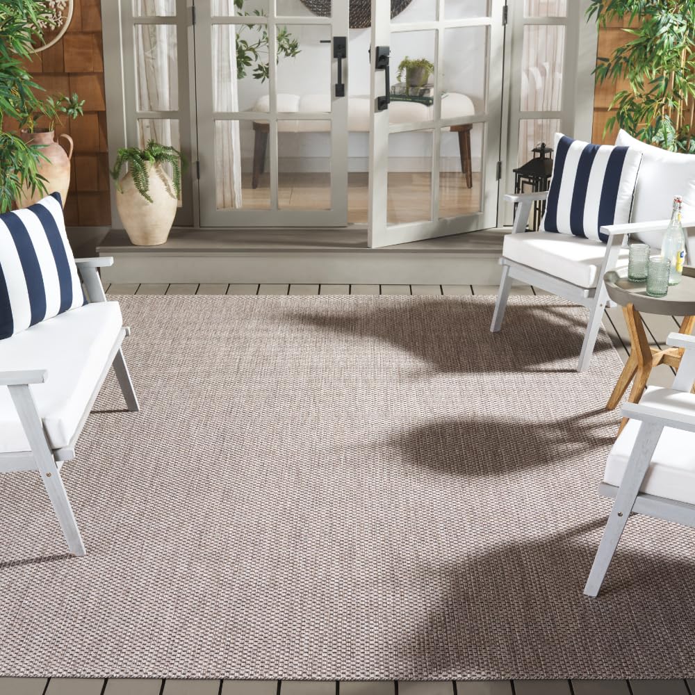 Safavieh Courtyard Collection Area Rug - 10' X 14', Natural & Cream, Non-Shedding & Easy Care, Indoor/Outdoor & Washable-Ideal For Patio, Backyard, Mudroom (Cy8521-36312)