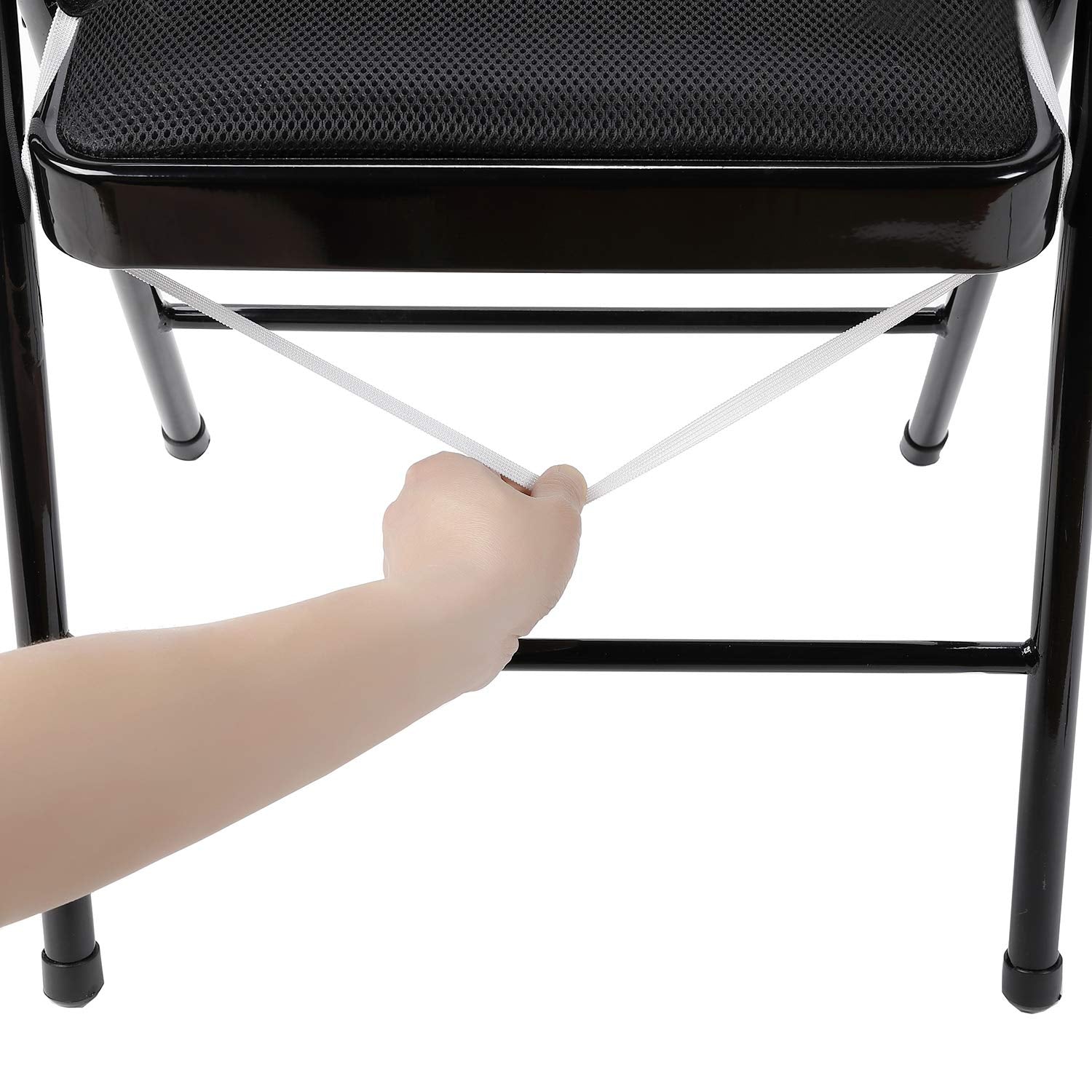 Peomeise Stretch Spandex Folding Chair Cover For Wedding Party Dining Banquet Event (Silver,12Pcs)