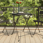 vidaXL Poly Rattan Black Folding Bistro Table - Weather Resistant, Foldable Design for Easy Storage & Transportation, Sturdy Steel Frame, Square Shape, Ideal for Garden, Patio and Balcony