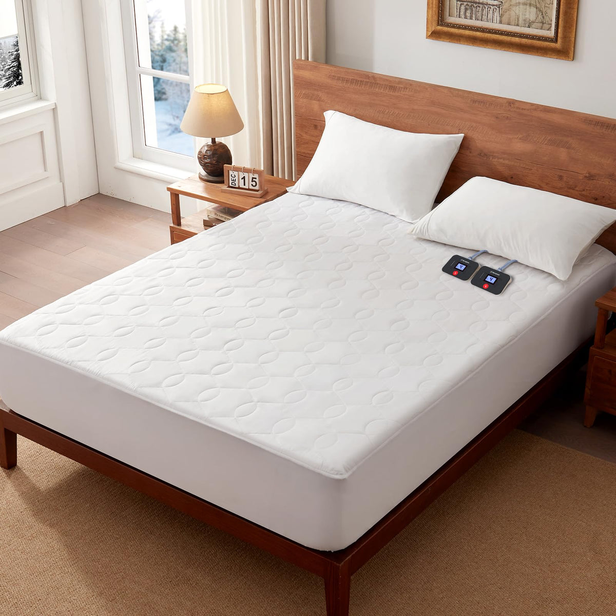 Westinghouse Cal King Heated Mattress Pad, Bed Warmer Electric Mattress Cover With 10 Heat Settings Dual Controller, 1-12H Auto