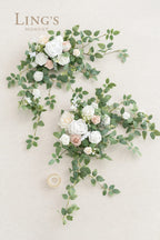Ling'S Moment 2Pcs Artificial Floral Swags Arch Flowers Wedding Centerpieces Flower Rose Garland Greenery Arrangements For Sweet