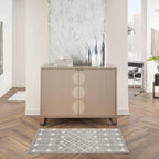 Nourison Grafix Moroccan Grey 2' X 4' Area Rug, Easy Cleaning, Non Shedding, Bed Room, Living Room, Dining Room, Kitchen (2X4)