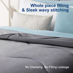 Meelus Lightweight Comforter Cooling Duvet Insert Grey, All Season Breathable Twin Size Duvet, Soft Microfiber Summer Cool Down