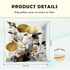 Supwhd Black And Gold Botanical Pillow Covers 20X20 Set Of 2, Abstract Modern Decorative Throw Pillow Covers For Living Room Bed