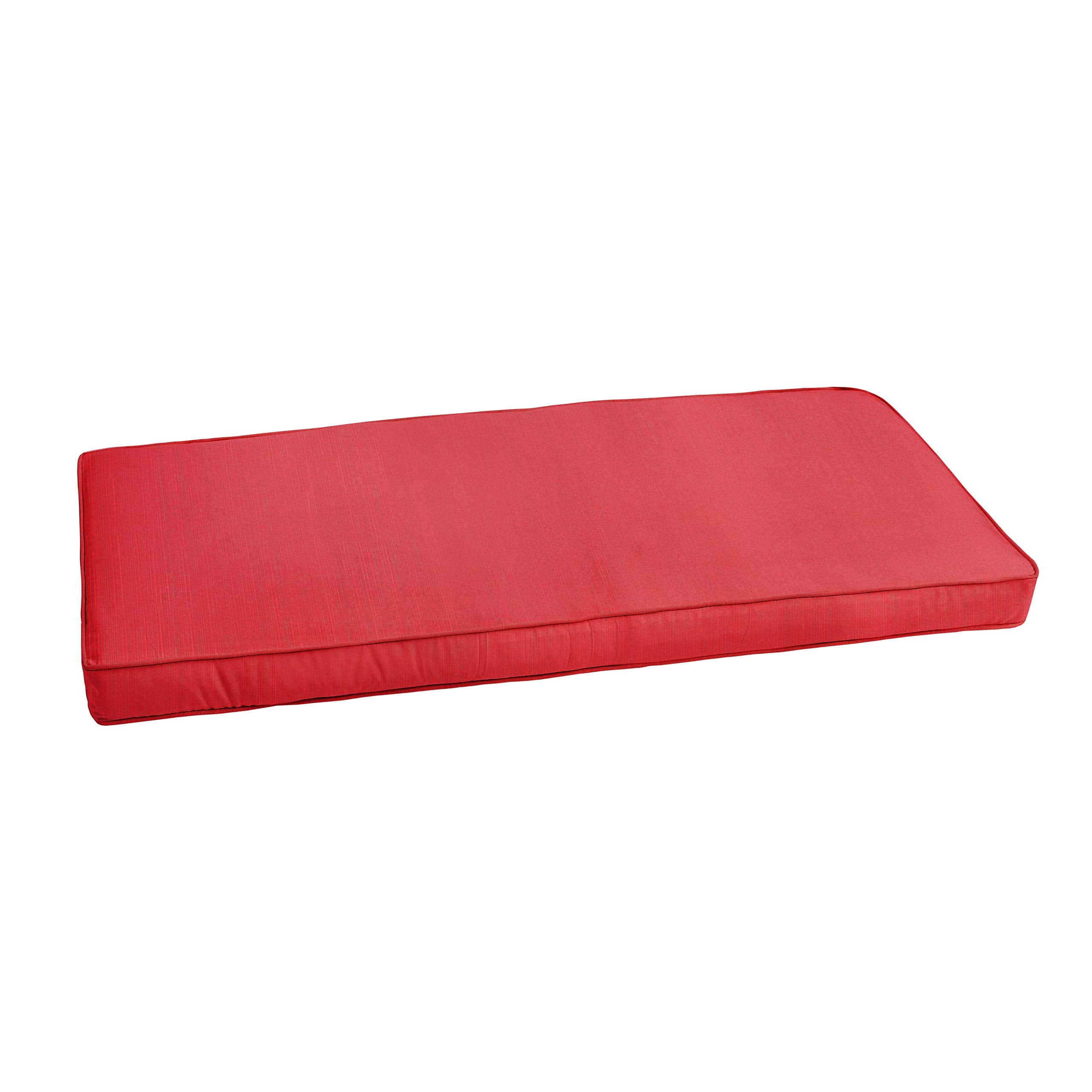 Sorra Home Sunbrella Corded Bench Cushion, 1 Count (Pack Of 1), Dupione Crimson