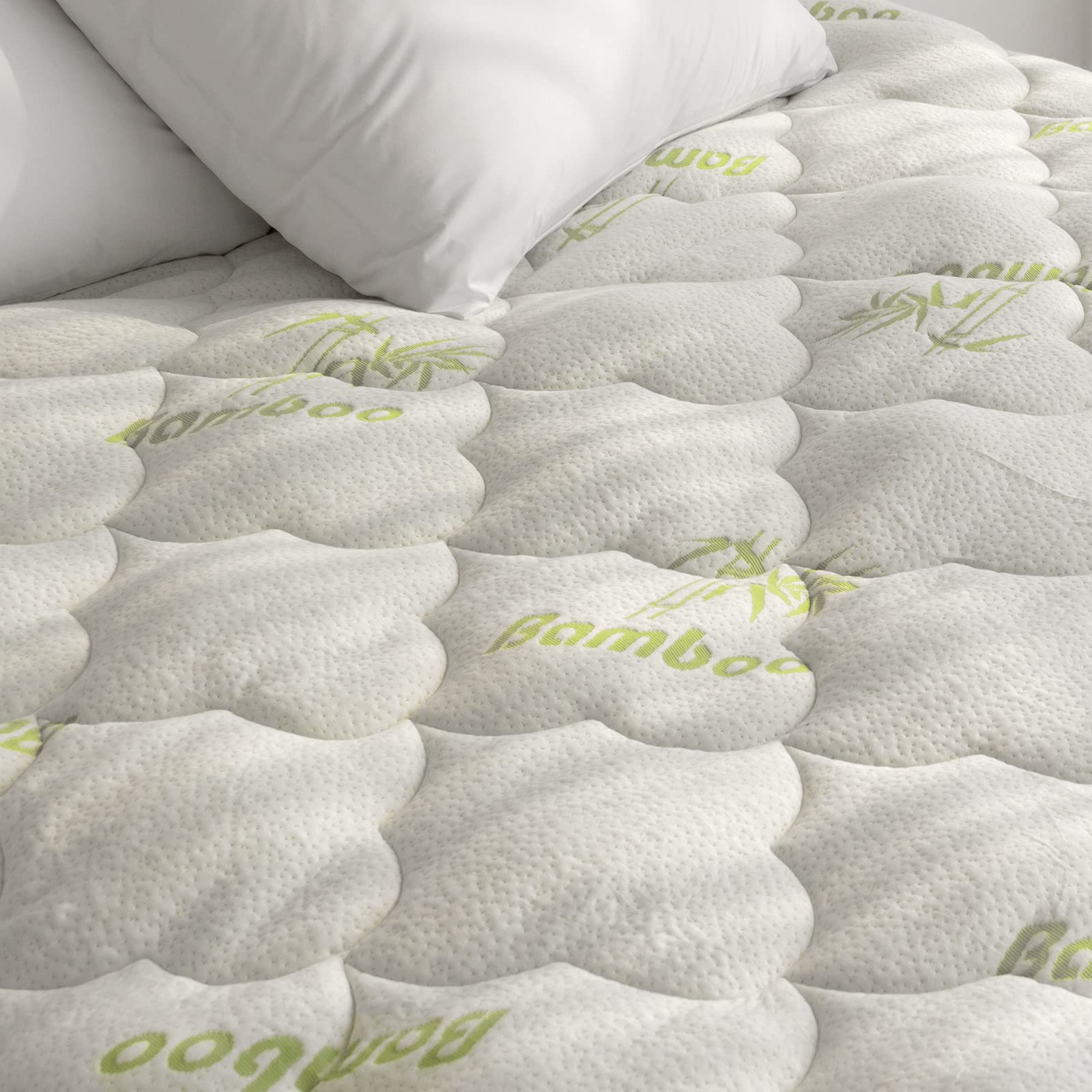 Air Mattress Cover Full Size Mattress Topper, Viscose Made From Bamboo Quilted Mattress Pad Topper, Noiseless Extra Plush Pillow Top Mattress Topper Full (15-23'' Deep Pocket)