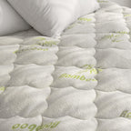 Queen Size Mattress Pad Cooling Mattress Topper Queen Air Mattress Cover, Camping Air Bamboo Mattress Topper, Soft Breathable Noiseless Camping Mattress Topper Cover Queen Stretches Up To 18'