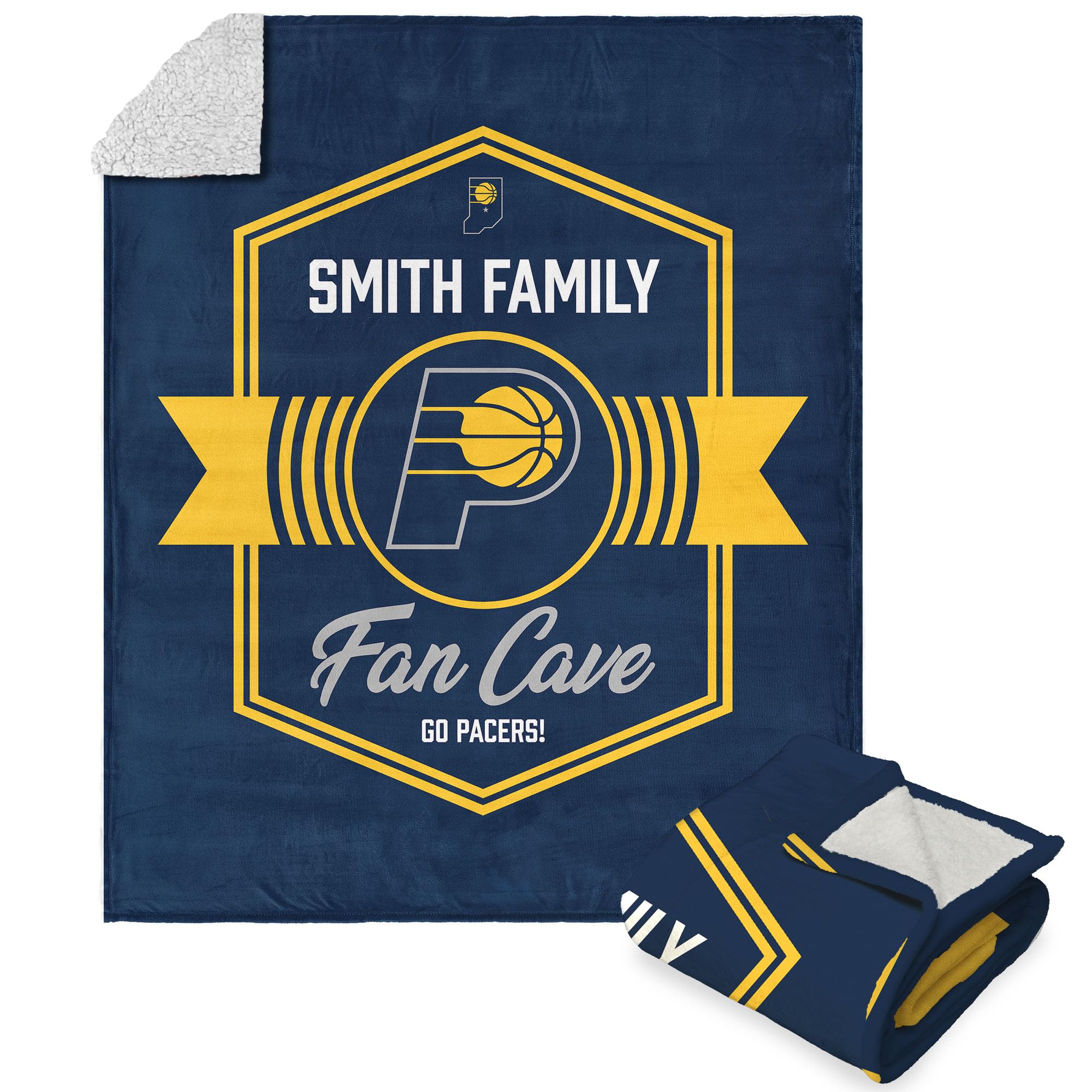 Nba Indiana Pacers Dominion Personalized Silk Touch Sherpa Throw Blanket 50X60 Inches