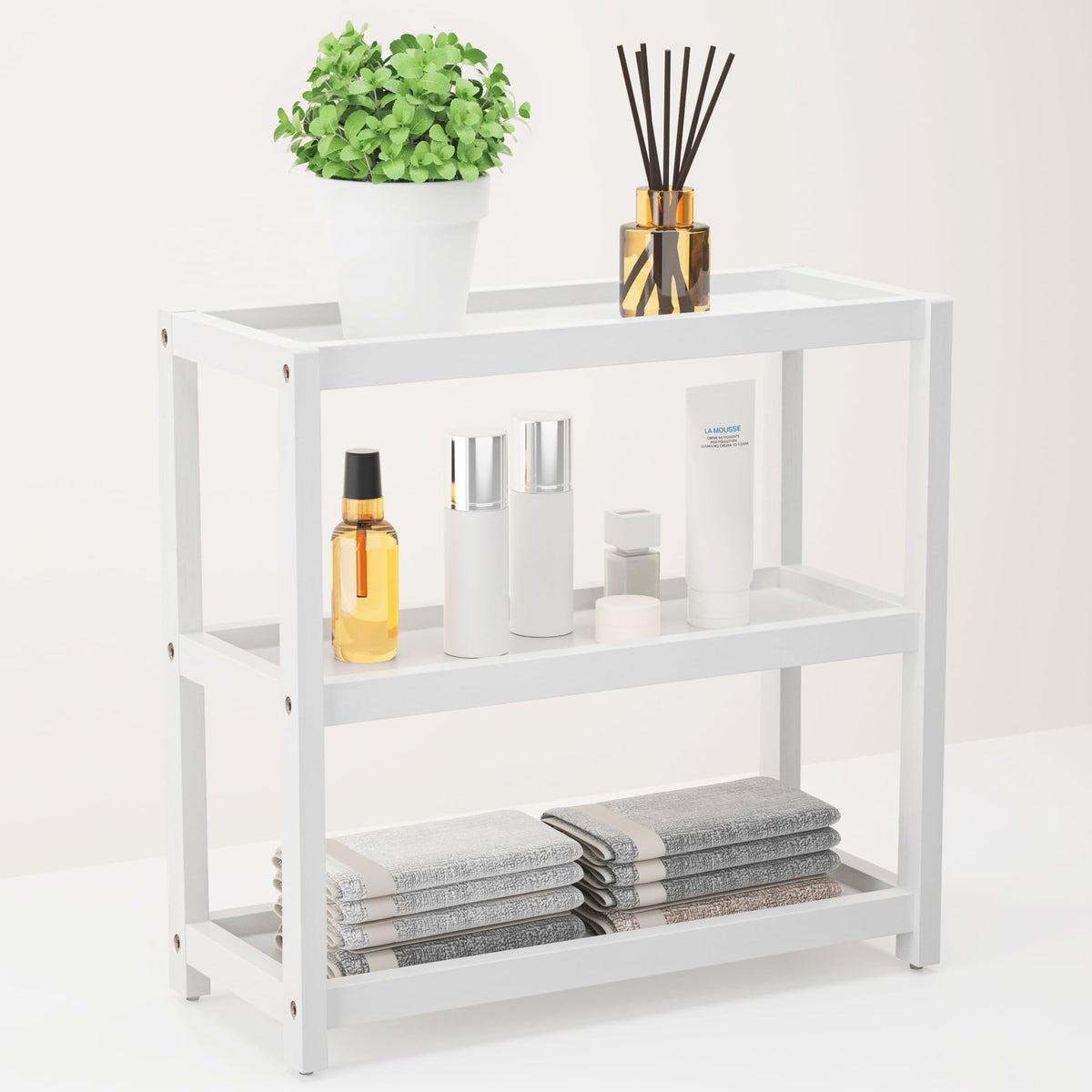 Bathroom Countertop Organizer  3 Tier Bamboo Storage Shelf for Makeup, Skincare, Spices, Seasonings  Bathroom Vanity Accessori
