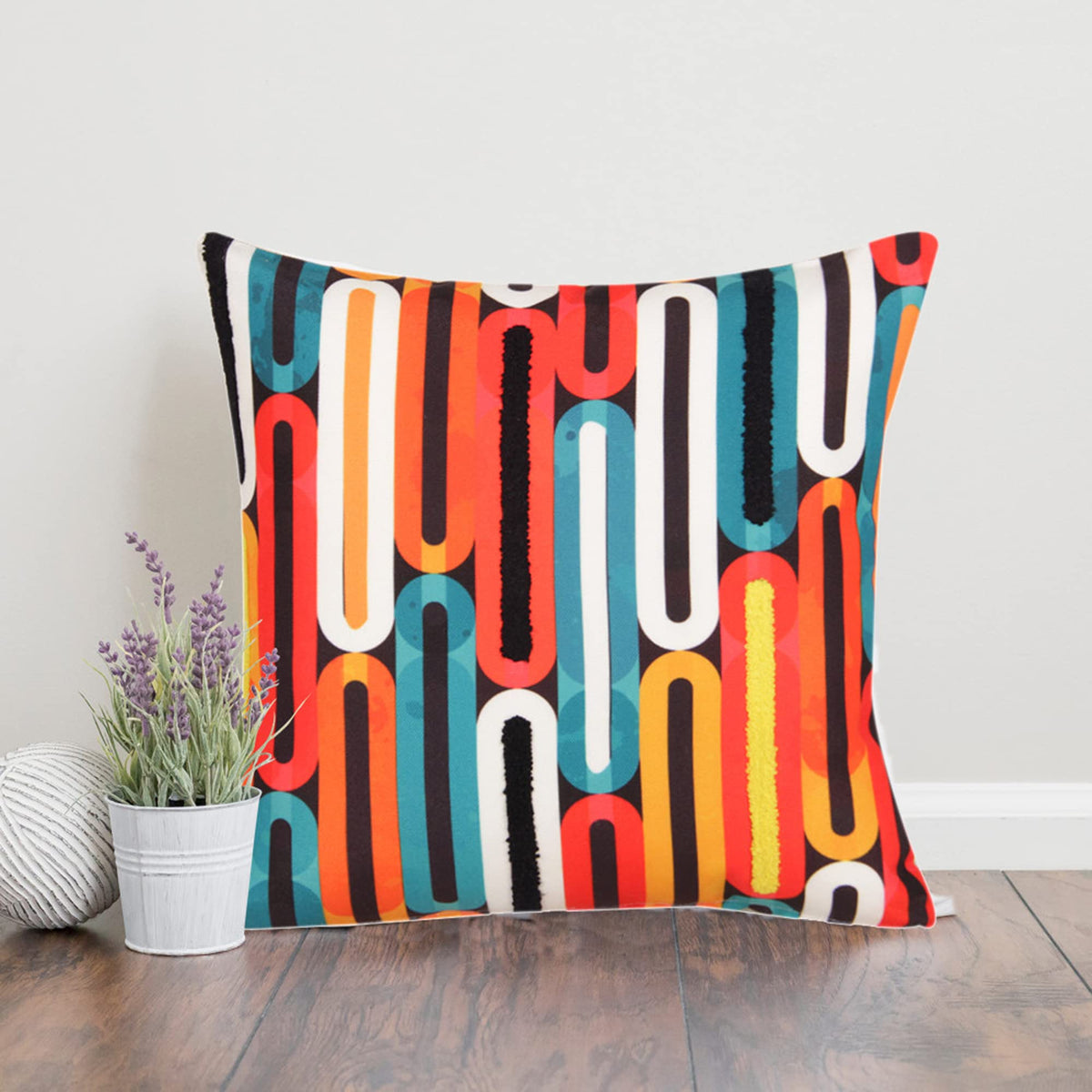 Sivya By Home Printed And Embroidered Cushion Cover 12X12 Inch  Pack Of 1 (Multicolor)