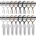 Glarks 120Pcs Antique Bronze Metal Drapery Curtain Hanging Rings with Stainless Steel 4 Prongs Curtain Pleat Hooks and Curtain P