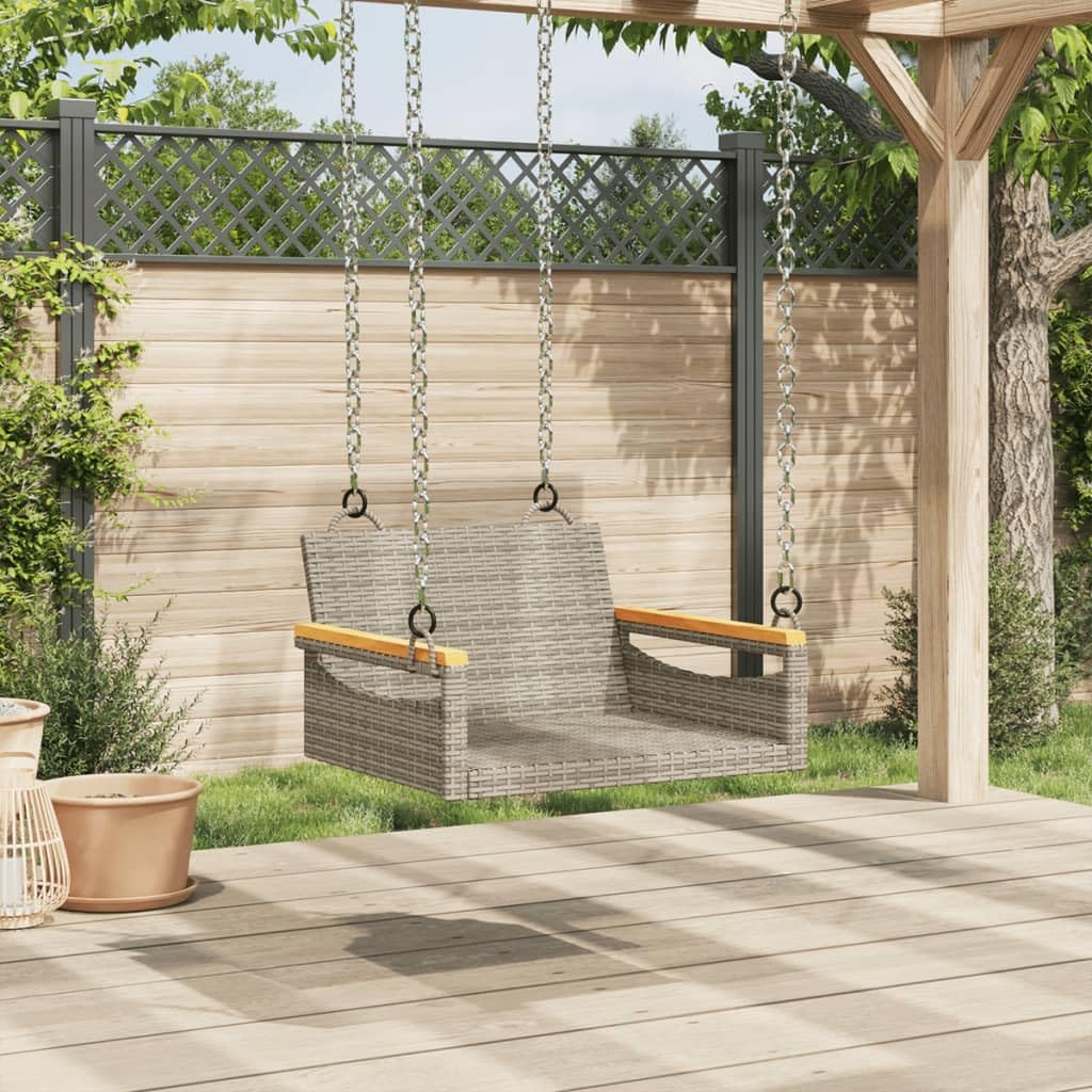 vidaXL Swing Chair Grey 63x62x40cm Resin Braided