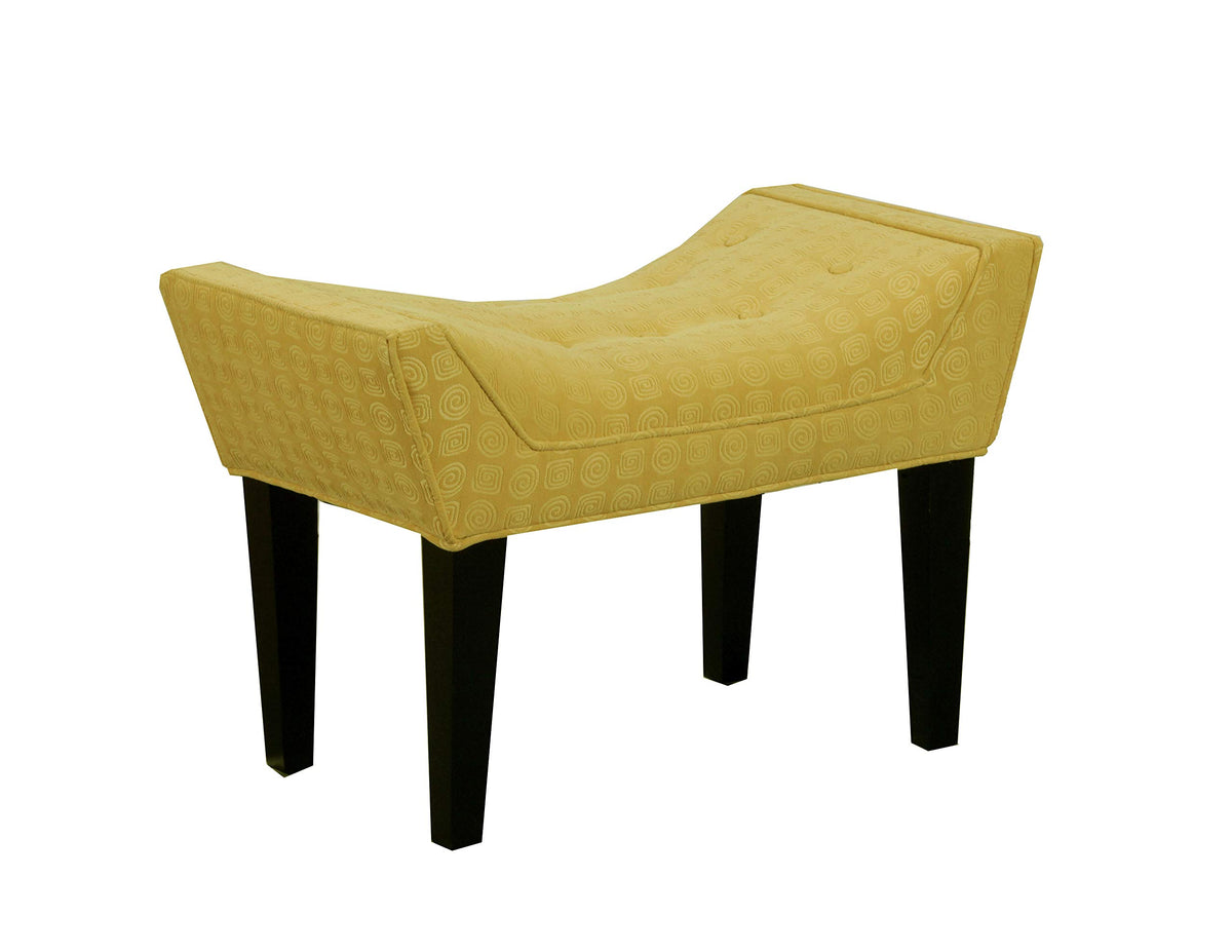 Leffler Home Butter Maddie Button Tufted Single Bench, Yellow