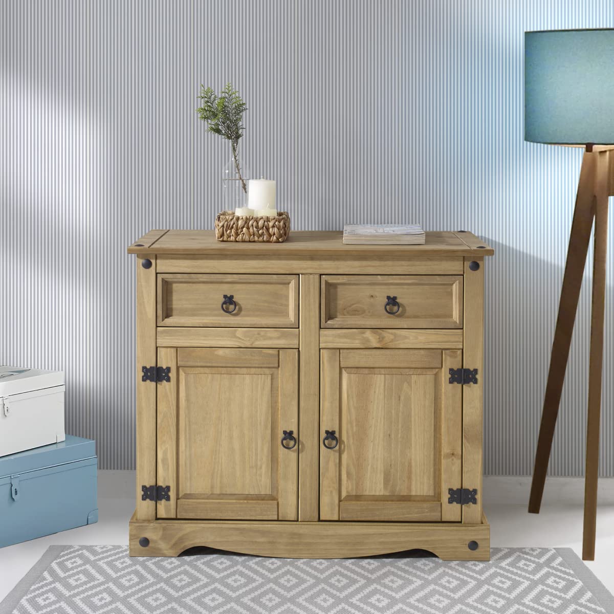 American Furniture Classics Cottage Series Wood Buffet Sideboard, Corona Brown