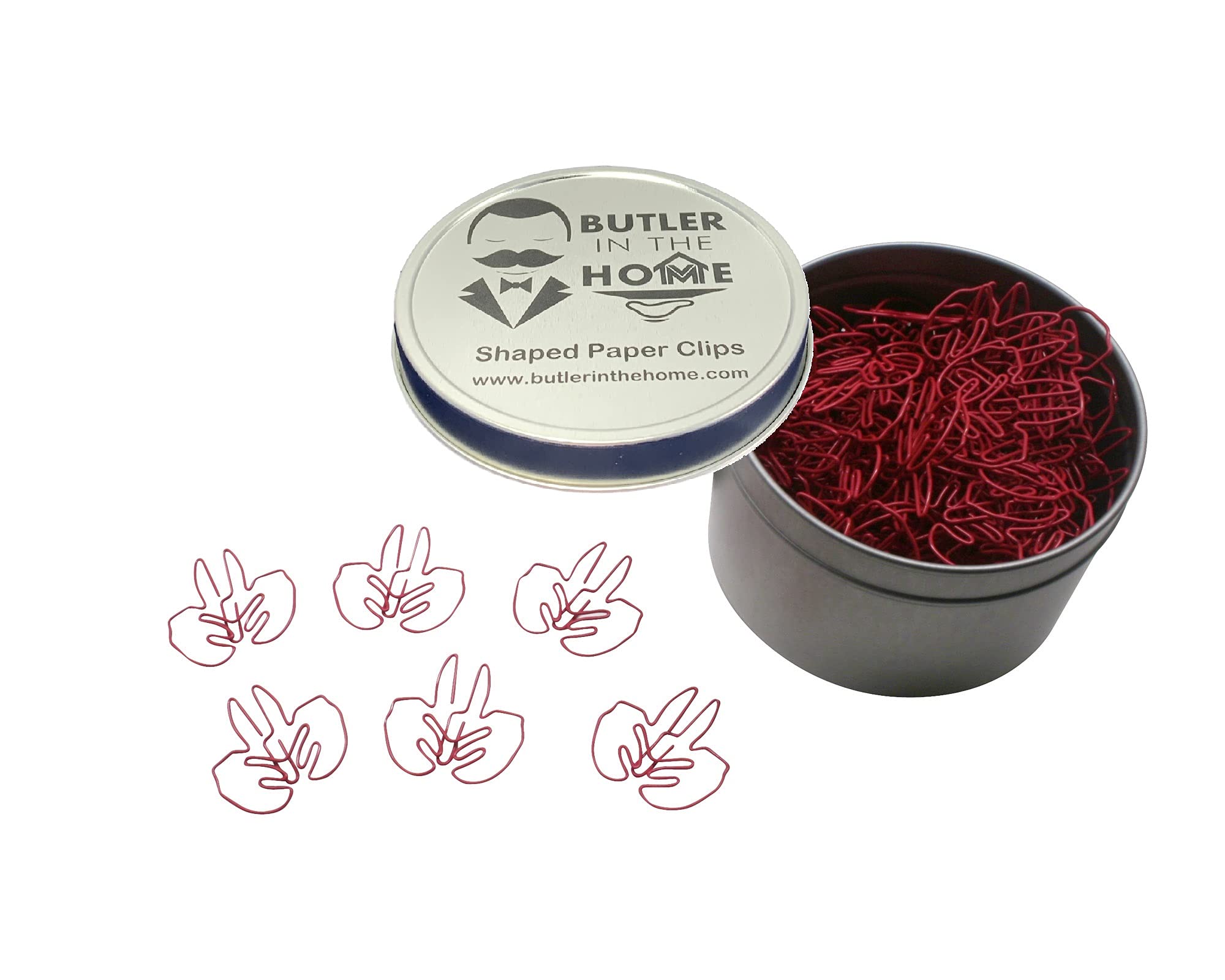 Butler In The Home 100 Count Lobster Shaped Paper Clips Great For Paper Clip Collectors Or Office Gift - Comes In Round Tin With