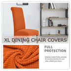 Deisy Dee Stretch Xl/Oversized Soft Spandex Extra Large Dining Room Chair Covers For Kitchen Dining,Removable Washable Chair Protectors Slipcovers (Orange, 2)