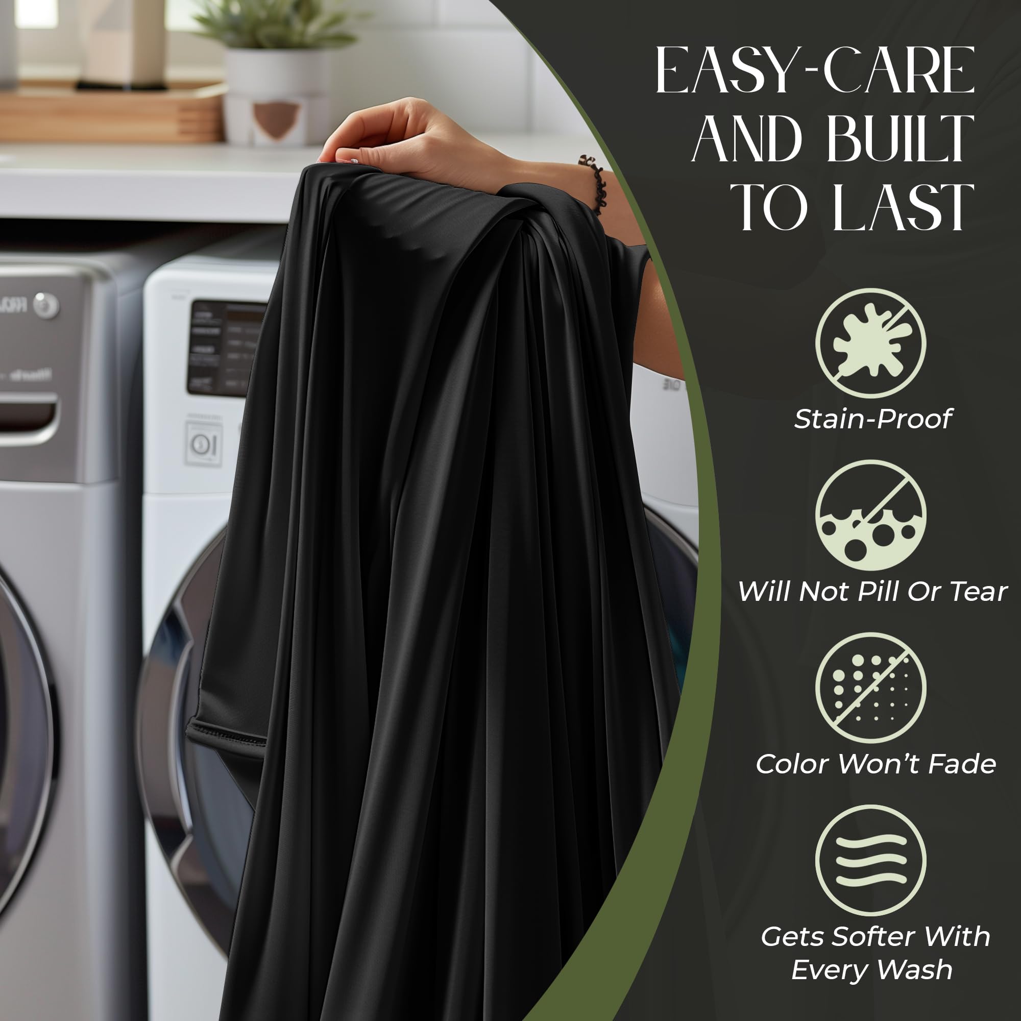 Decolure 100% Organic Viscose Derived From Bamboo Sheets King Size 4Pcs - Ultra Soft & Luxuriously Cooling, 17'' Deep Pocket, Do