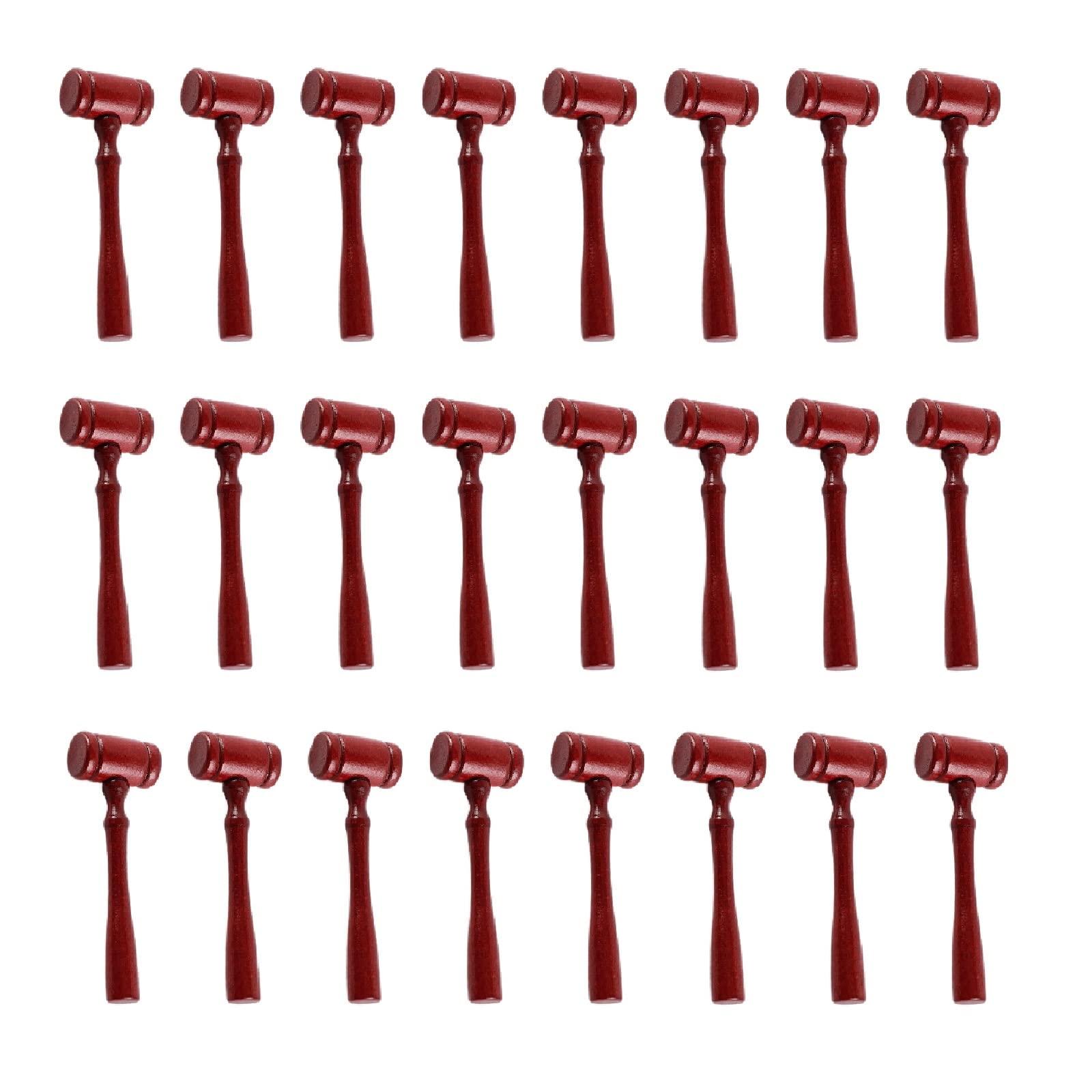 24 Pieces Judge Gavel Prop Mini Wooden Hammers Mallets Justice Costume Accessories For Auction Sale Courtroom Party Favors (Dark