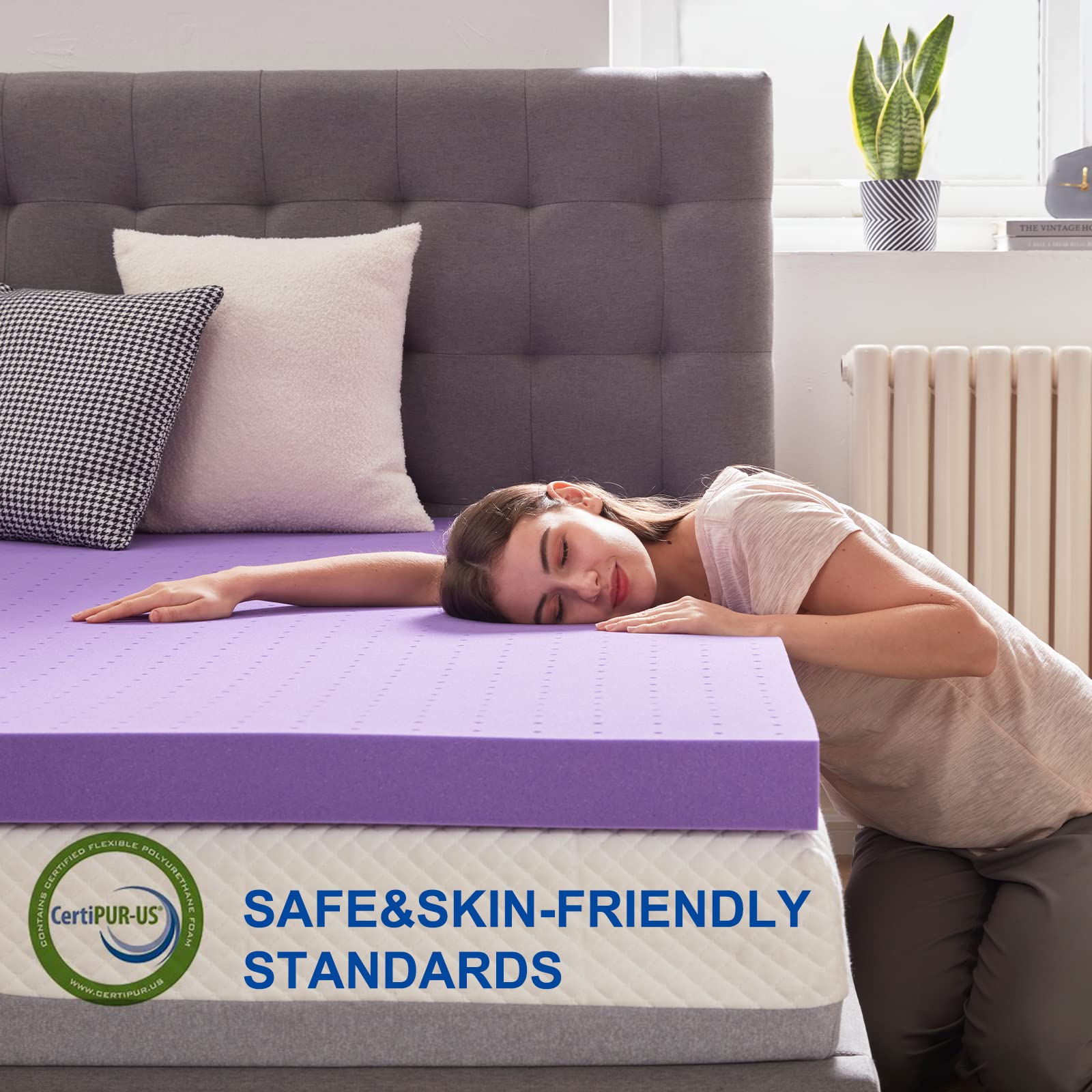 Sinweek 3 Inch Gel Memory Foam Mattress Topper Ventilated Soft Mattress Pad, Bed Topper, Certipur-Us Certified, California King