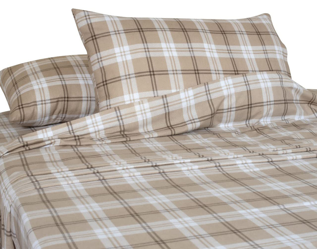 Bliss Casa 4 Piece 100% Cotton Flannel Sheet Set - High Gsm Deep Pockets, Warm Breathable Flannel Sheet Set. Flannel Bed Set Inc