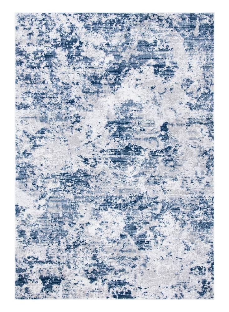 SAFAVIEH Amelia Collection Accent Rug - 3' x 5', Navy & Grey, Modern Abstract Design, Non-Shedding & Easy Care, Ideal for High T