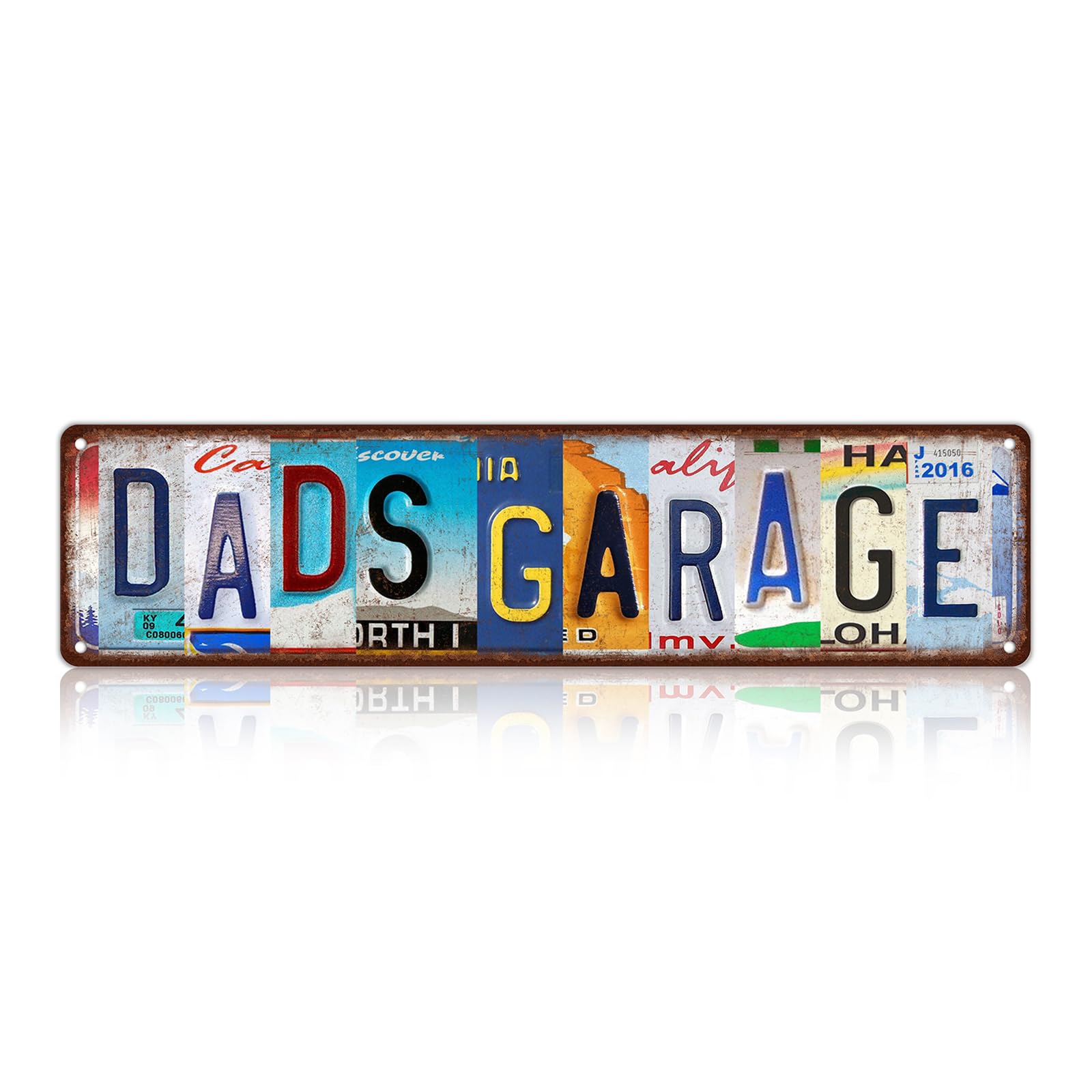 Vintage Dads Garage Metal Tin Signs Street Signs Home Wall Decor 16 x 4 Inches