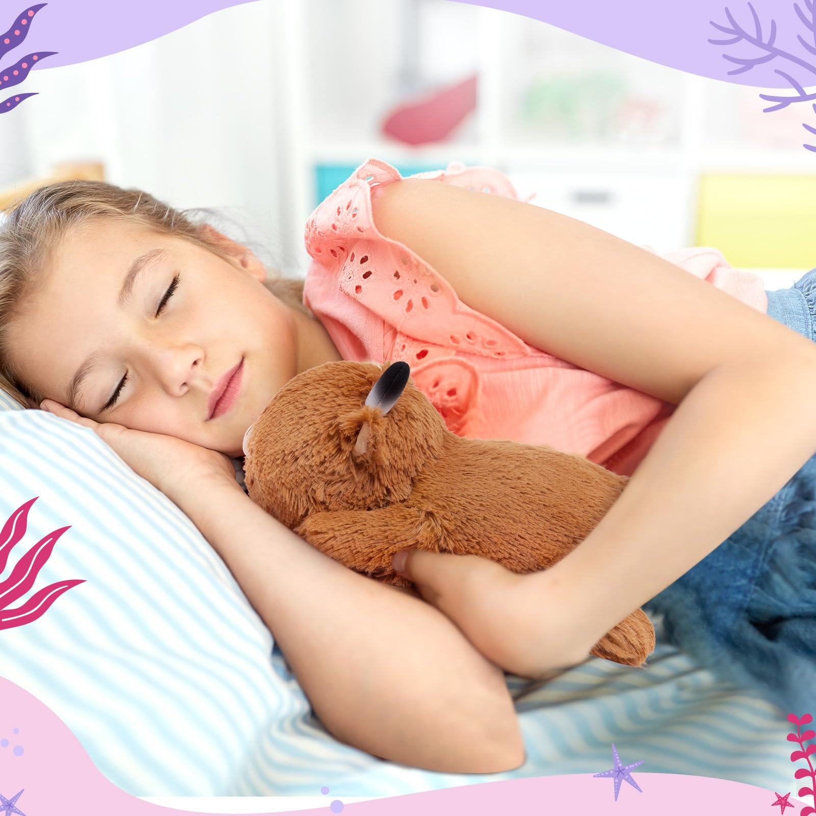 Mewaii Cute Cow Plush Pillow, Kawaii Plushies Highland Cow Stuffed Toys, Squishy Plushies, Cuddle Plush Pillow For Boys & Girls